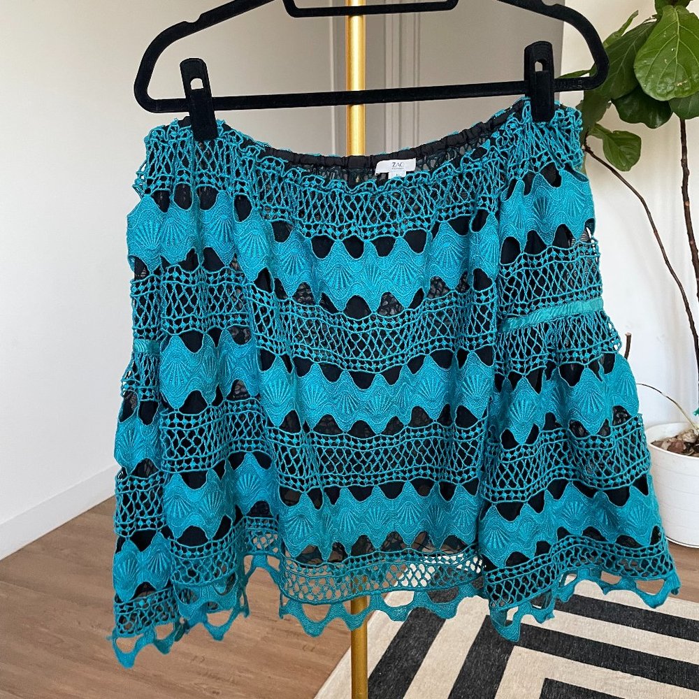Zac Posen Bell Sleeve Turquoise Top